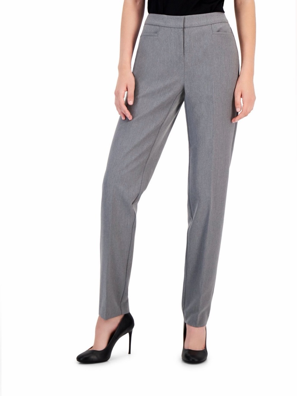 NWT Women's Tailored Straight-Leg Dress Pants ( Heather Gray , Size 6 reg )